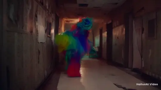 80s VHS Horror: Colorful Monster Haunts Abandoned Hospital – AI Generated Video | Hailuo AI