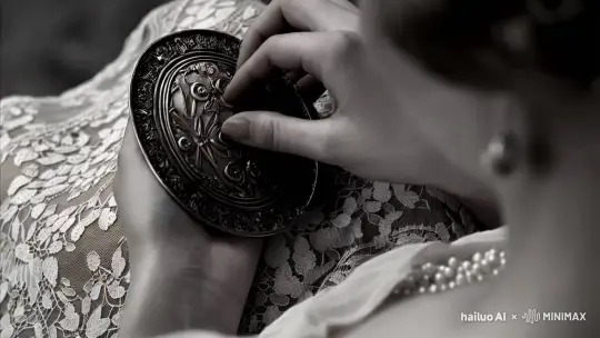 20th Century Nostalgia: Woman Reveals Antique Medallion Photo – AI Generated Video | Hailuo AI