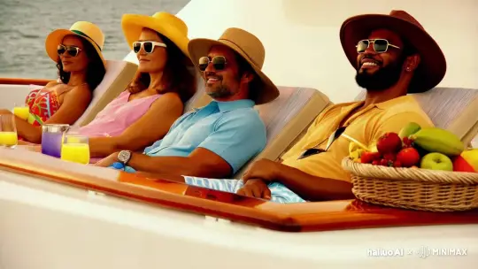 1970s Family Enjoying Summer on Luxurious Yacht – AI Generated Video | Hailuo AI