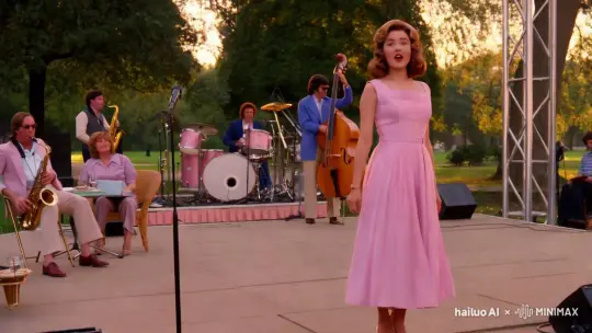1970s Jazz Diva Commands Summer Stage in Retro Elegance – AI Generated Video | Hailuo AI