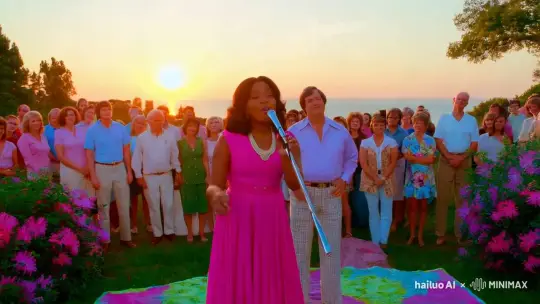 1970s Jazz Diva Performs in Summer Park Setting – AI Generated Video | Hailuo AI