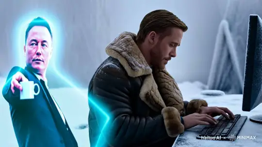 Cold Setting, Cinematic Aesthetic: Ryan Gosling at Work – AI Generated Video | Hailuo AI