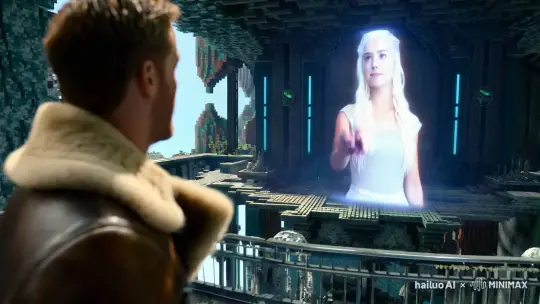 Ryan Gosling in Futuristic Hologram Tribute to Emilia Clarke – AI Generated Video | Hailuo AI