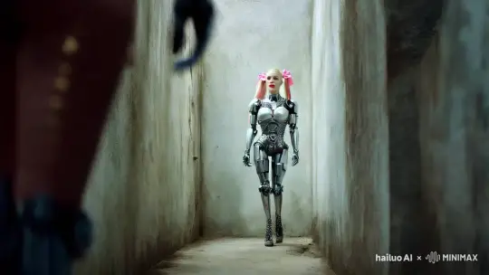 Cyborg Women's Intense Encounter in a Dungeon Corridor – AI Generated Video | Hailuo AI