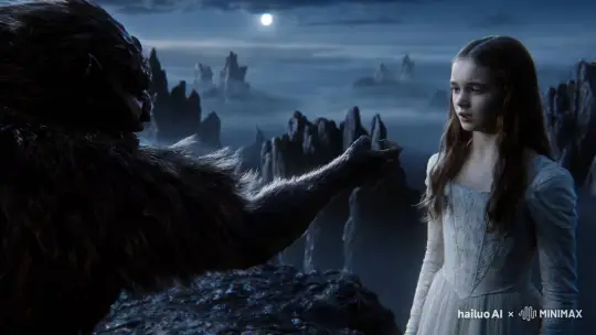 Mortal Resists Ethereal Demon in Haunting Landscape – AI Generated Video | Hailuo AI