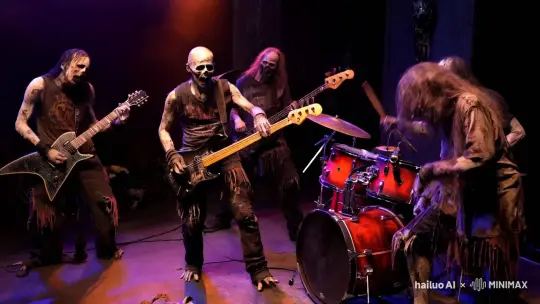 Zombie Band Performance: Horror-Inspired Hardcore Music Video – AI Generated Video | Hailuo AI