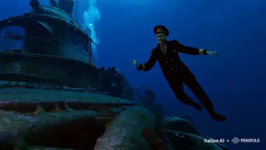Zombie Captain Haunts Sunken Titanic in Haunting Underwater Ballet – AI Generated Video | Hailuo AI