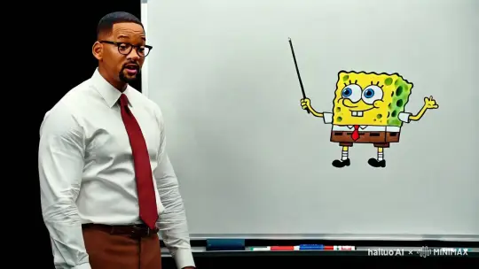 Will Smith Educates on Spongebob in Scholarly Aesthetic – AI Generated Video | Hailuo AI