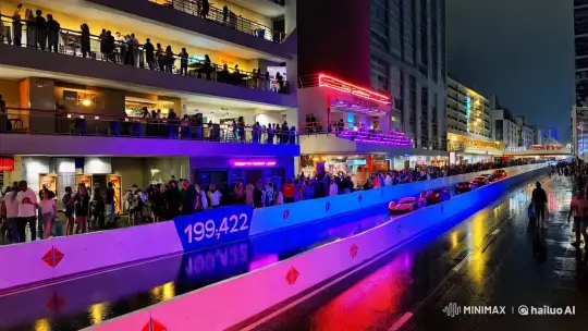 Urban Street Transformed into Super car Racing Track – AI Generated Video | Hailuo AI