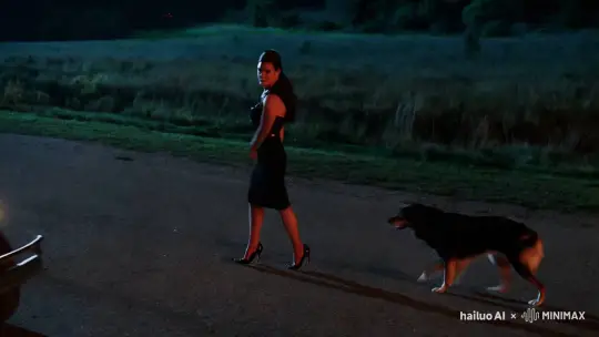 Woman with Gun Confronts Four-Wheeler in Nocturnal Stroll – AI Generated Video | Hailuo AI