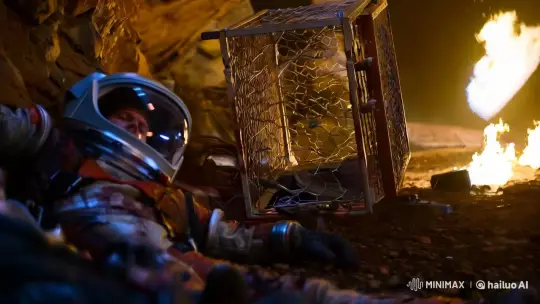 Cosmonaut's Tragic Crash: Suit, Cage, and Silent Aftermath – AI Generated Video | Hailuo AI