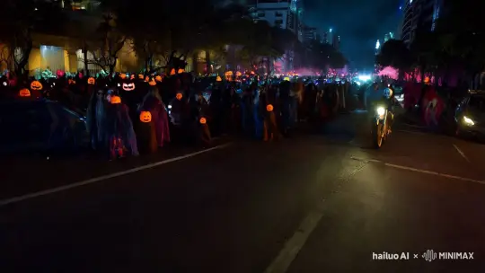 Halloween Motorcycle Stunt Ends in Supernatural Feeding in Bogota – AI Generated Video | Hailuo AI