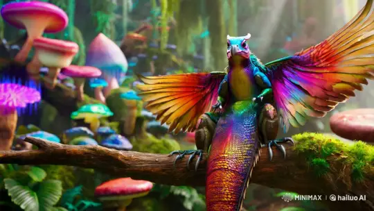 Extraterrestrial Creature in a Luminous Jungle Realm – AI Generated Video | Hailuo AI