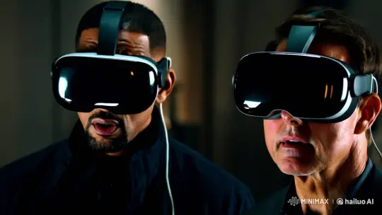 Will Smith and Tom Cruise in Futuristic VR Headsets – AI Generated Video | Hailuo AI