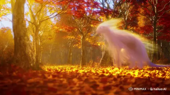 Mystical Creature in Autumn's Enchanted Forest – AI Generated Video | Hailuo AI