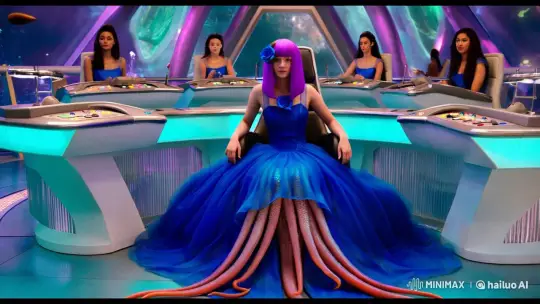 Hybrid Protagonist in Futuristic Alien Bridge Setting – AI Generated Video | Hailuo AI