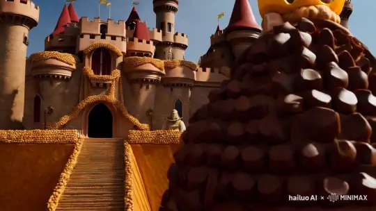 The Chocolate King: A Regal Figure in a Majestic Castle – AI Generated Video | Hailuo AI