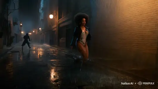Vintage Noir Chase: Striper Pursued in San Francisco Alley – AI Generated Video | Hailuo AI