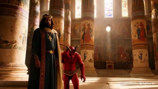 King David and Asmodeus in the Ornate Temple of Jerusalem – AI Generated Video | Hailuo AI