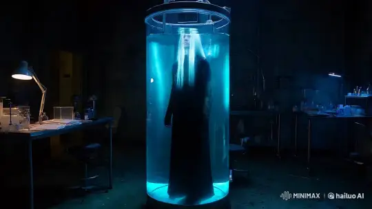 Abandoned Lab: Girl Transforms in Bacta Tank – AI Generated Video | Hailuo AI