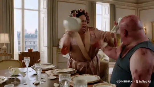 Irate Wife Destroys Porcelain in Tense Parisian Apartment Scene – AI Generated Video | Hailuo AI