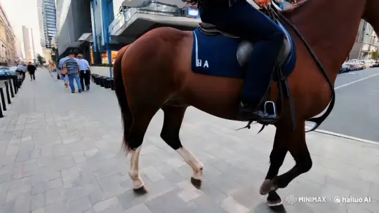 Urban Race: Horse vs. Supercars Amidst City Life – AI Generated Video | Hailuo AI