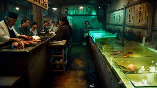 Timeless Elegance Meets Decay in Ancient Japanese Eatery – AI Generated Video | Hailuo AI