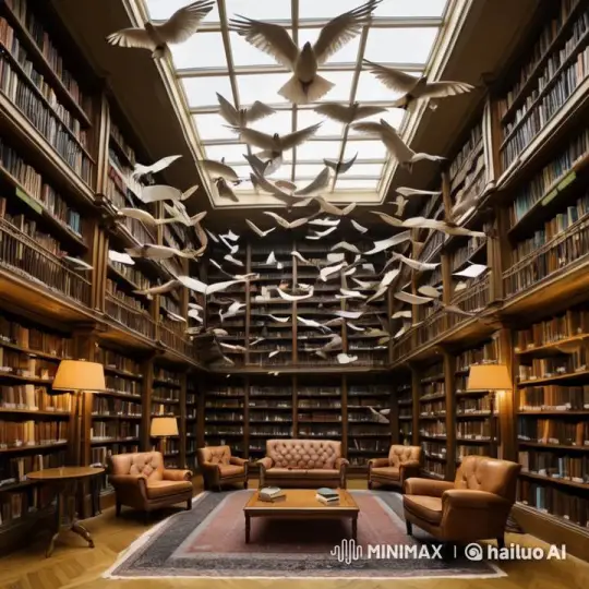 Magical Floating Books in an Opulent Library Setting – AI Generated Video | Hailuo AI