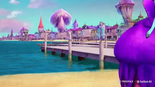 Alien Cityscape: Enchanting Mermaid and Catgirl in Ballgowns – AI Generated Video | Hailuo AI