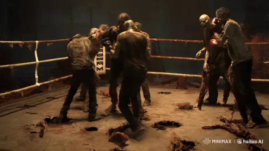 Boxing Zombies Fight in Post-Apocalyptic Ring – AI Generated Video | Hailuo AI