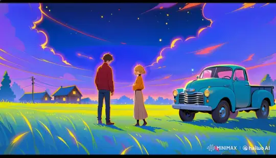 Couple Embracing Amidst Blustery Winds – AI Generated Video | Hailuo AI