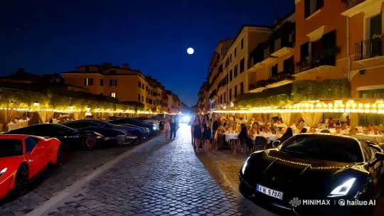 Italian Street Life: Starry Night, Luxury, and Dance – AI Generated Video | Hailuo AI