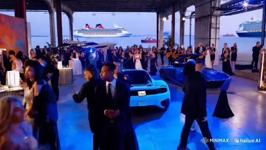 Gala in Industrial Warehouse Showcases Urban Elegance – AI Generated Video | Hailuo AI