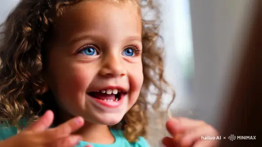 Close-up of a Vibrant, Expressive Young Girl – AI Generated Video | Hailuo AI