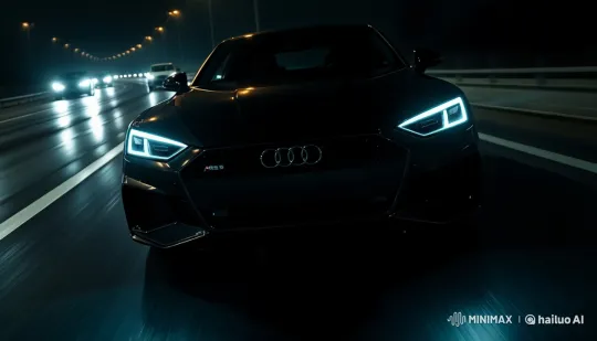 Audi RS 5: Night Drive - Dark Highway Pursuit – AI Generated Video | Hailuo AI