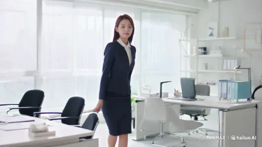 Sophisticated Office Woman Showcases Professional Style – AI Generated Video | Hailuo AI