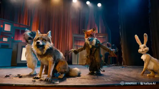 Decrepit Puppets Dance in Eerie 1960s TV Studio Setting – AI Generated Video | Hailuo AI