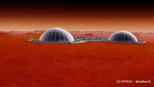 Martian Landscape Showcases Advanced Human-Animal Settlements and Battles – AI Generated Video | Hailuo AI