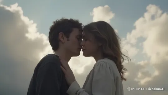 Couple's Romantic Kiss with Slow Camera Zoom – AI Generated Video | Hailuo AI