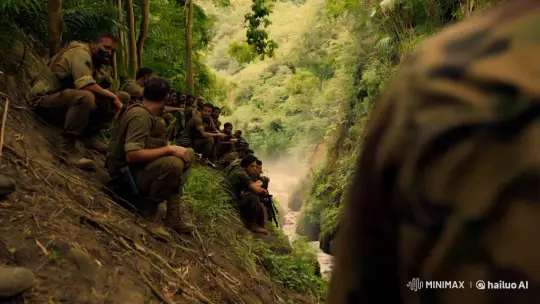 Guerrilla Ambush in a Lush Valley with Tense Aesthetic – AI Generated Video | Hailuo AI
