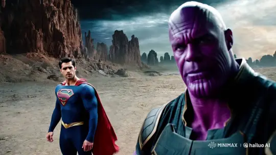 Superman vs. Thanos: Epic Confrontation in High Aesthetic – AI Generated Video | Hailuo AI