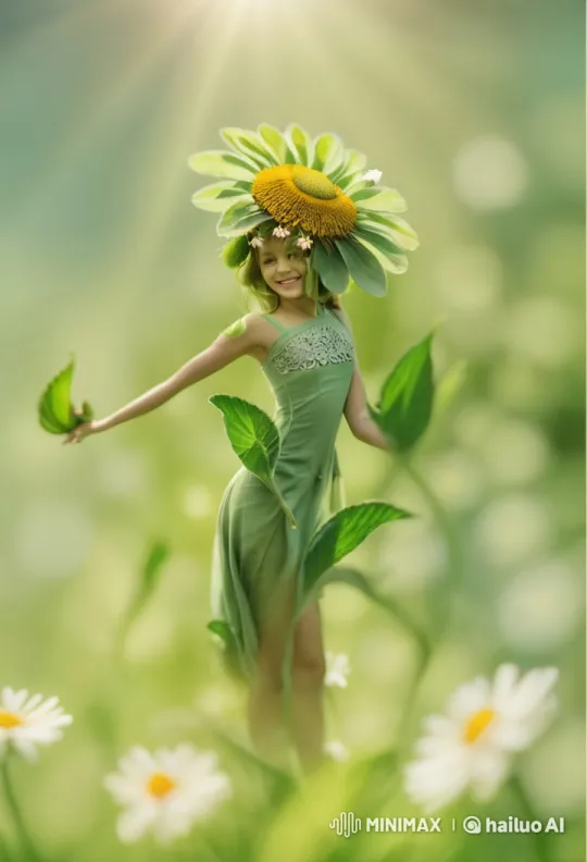 Joyful Girl in Sunlit Nature Laughing – AI Generated Video | Hailuo AI