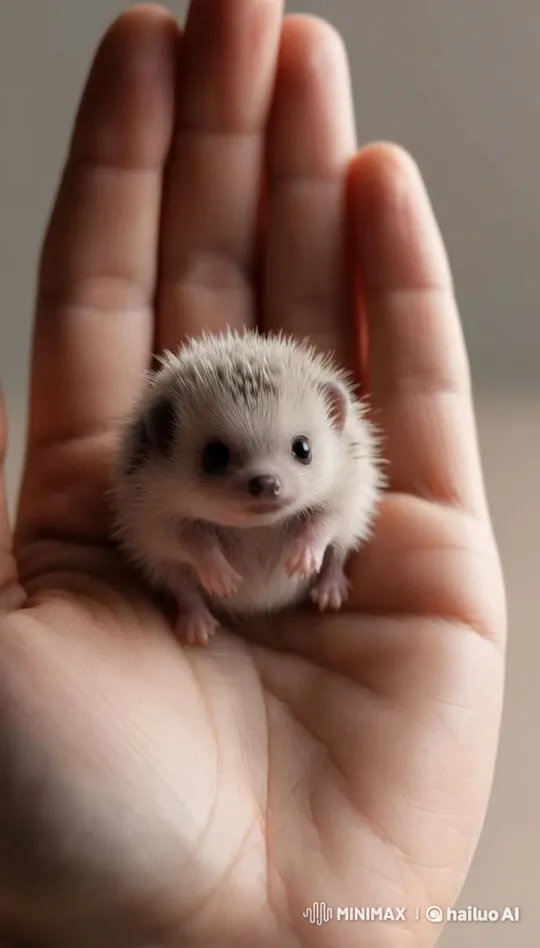 Tiny Hedgehog Cuddles in a Person's Hand – AI Generated Video | Hailuo AI