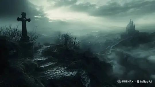 Misty City and Gothic Castle Panorama – AI Generated Video | Hailuo AI