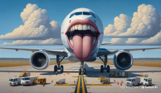 Surreal Airplane with Human-like Features at Airport – AI Generated Video | Hailuo AI