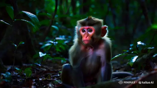 Enchanted Forest Captures Curious Baby Monkey – AI Generated Video | Hailuo AI