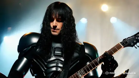 Futuristic Guitarist in Dynamic Heavy Metal Performance – AI Generated Video | Hailuo AI
