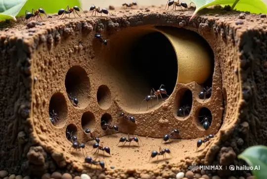Ant Nest Life: Activity and Interaction in Detail – AI Generated Video | Hailuo AI