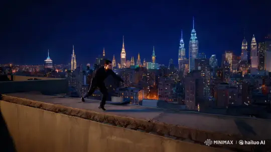 Parkour Athlete's Dazzling Rooftop Leap with Clone Effect – AI Generated Video | Hailuo AI