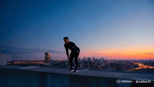 Parkour Athlete Leaps Through Portal to Forest – AI Generated Video | Hailuo AI